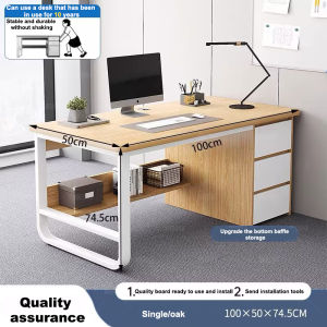 IronRoot 120/140cm Computer Desk With Drawers Study Table Office Desk Wooden Study Desk for Home&Office