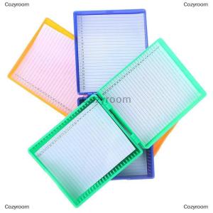 [COD] Cozyroom 4 Color Plastic Microscope Slide Box 25pcs Biological Slices Storage Case Holder For Prepared Microscope Slides