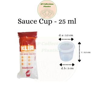 1 PAK CUP SAUS KLIP 25ML / WADAH PLASTIK SAOS SAMBAL / THINWALL KONTAINER 25 ML SAMBEL ECER