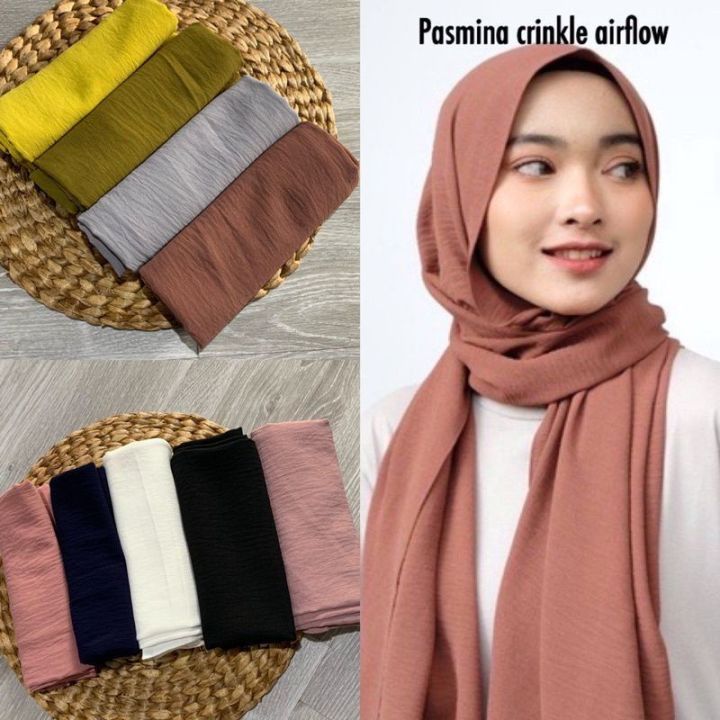 PASHMINA Crinkle Shawl Cotton Wide Jilbab Bahan Katun Pashmina Premium Import CRINCLE Hijab Long Shawl Aksesoris Pashmina Nyaman Pashmina Untuk Musim Dingin Lazada Lazada Indonesia