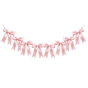 IFFINE Bowknot Bow Garland Banner Ribbon Satin Ribbon Garland  Hanging Decoration Hanging Bow Decoration Birthday Party