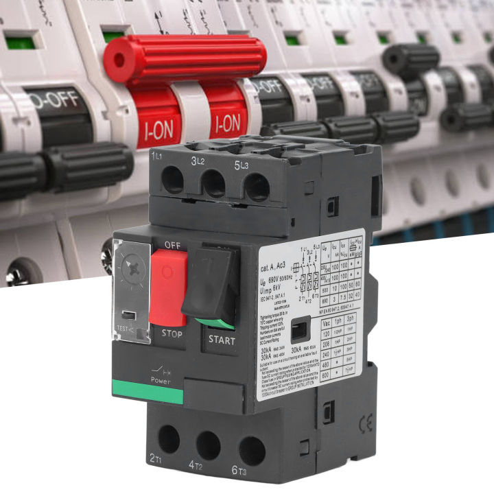 Motor Protection Circuit Breaker Motor Circuit Breaker Prevent Miscontact Screw Connection Easy To Maintain High Temperature Resistant 3P for Inductive Loads