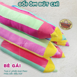 [HỎA TỐC] Gối ôm bút chì cho bé vải cotton cara thấm hút bông gòn Microfiber êm ái nhiều màu đáng yêu Urombaby