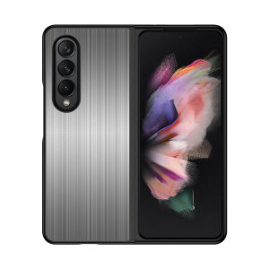 Luxury Stainless Steel Samsung Galaxy Z FOLD5 Z FOLD 3 ZFOLD5 ZFOLD4 ZFOLD3 Z Fold4 Case Luxurious Metal Anti-Slip No Fingerprint Drop Protection Case Cover for Z FOLD 4 Metal Brushed Stainless Steel Shockproof Case For Z Fold 4