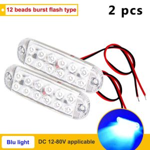 SEAMETAL 2 pcs Flash Strobo Lampu kedip sepeda motor 12-24V lampu hias sepeda mobil motor