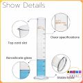 Amoki Glass Measuring Cylinder 5ml/10ml/25ml/50ml/100ml Laboratory Measure Tube. 