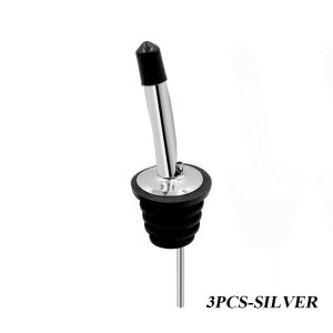 UUMIR 1/3PCS Spirit Free Flow Liquor Stainless Steel Spout Stopper Bottle Cap Wine Pourer