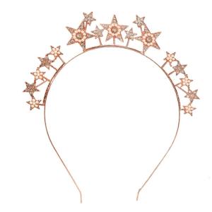 Lung linh thạch Sao Headband đối với phụ nữ cô gái với ngọc trai nhân tạo tiệc chia tay độc thân của cô dâu Cài tóc cô dâu đạo cụ tiệc