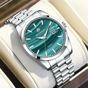 LIGE Men Watches Original BANGWEI Quartz Watch Calendar Luminous Waterproof Steel Band Wristwatch + Box