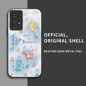 สำหรับ Samsung Galaxy A32 5G และ Samsung M32 5G (ไม่ใช่ 4G) เคสศัพท์กันตก ลายผีเสื้อสีน้ำมัน บุคลิกภาพทันสมัย