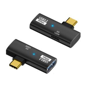 แพ็ค2ชิ้น PD100W ตัวแยกสัญญาณชนิด C ตัวผู้ USB C ไปยังทีเสียบยูเอสบี USB C และ USB อะแดปเตอร์ส่งพลังงานอย่างรวดเร็วการถ่ายโอนข้อมูล10Gbps