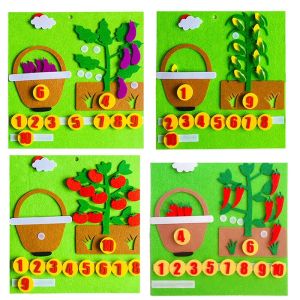 Trẻ Em Montessori Đồ Chơi Toán Học Hái Rau Tự Làm 3D Ghép Hình Kỹ Thuật Số Học Mẫu Giáo Đầu Đồ Chơi Học Tập Quà Tặng