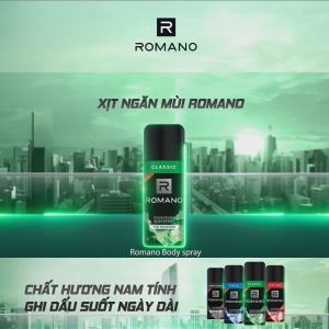 Xịt khử mùi toàn thân Romano Gentleman 150ml