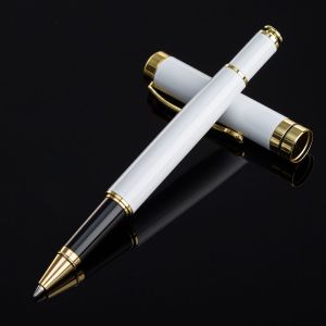 TEWUB Office School High Quality Golden Clip Black Ink Stainless Steel Student Stationery Signature Pen Roller Ballpoint Pen Metal Pen Roller Ball Pen