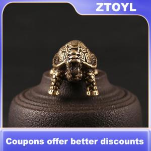 【ZTOYL】 3D Brass Rồng Rùa Đúc Bức Tượng Mini Động Vật Kim Loại Bức Tượng Trang Trí Nội Thất Máy Tính Để Bàn Thủ Công Điêu Khắc Cảnh Quan Trang Trí Quà Tặng
