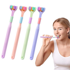 【Random Color】tiktok Hot Sale 360° Three Sided Soft Hair Tooth Toothbrush Ultra Fine Soft Bristle Toothbrush Deep Cleaning Safety Teeth Brush Oral Care