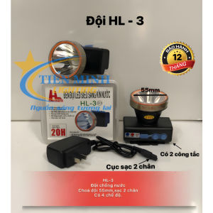 Đèn đội đầu HL3 tầm sáng mạnh công suất 50W tích hợp 3 chế độ tuổi thọ pin đến 5000 giờ