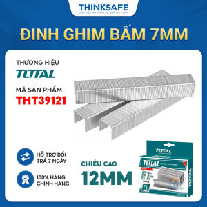 Đinh ghim bấm Total THT39121 12mm X 0.7mm hộp 1000 cái phù hợp cho kìm bấm THT31141 đồ nghề Total chính hãng - Thinksafe