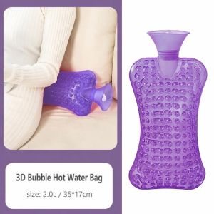 WCUX438160 PVC Bình nước 1800ML Điểm nổi 3D Bình nước massage Di động Chống cháy nổ Túi nước ấm Giảm đau