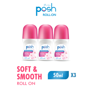 [Paket isi 3] Posh Roll On Deodoran Soft and Smooth Botol 50ml