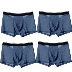 4pcs / lot Quick Dry Men Plain Boxer Sport Short Breathable Classic Cotton Rich Boxers Gym Shorts For Men