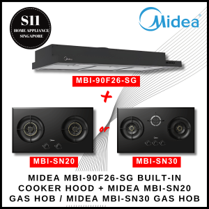 MIDEA MBI-90F26-SG BUILT-IN COOKER HOOD + MIDEA MBI-SN20 GAS HOB/ MIDEA MBI-SN30 GAS HOB + 2 YEARS WARRANTY