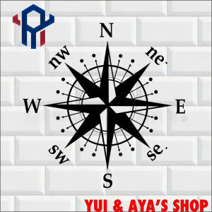 compass 6 inches machine cut waterproof motorcycle car laptop tumbler sticker