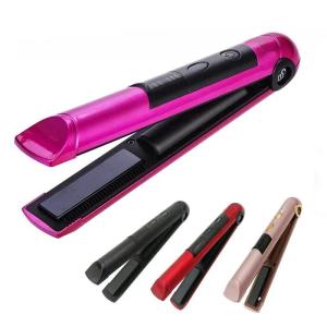 Bàn ủi uốn tóc chuyên nghiệp có thể sạc lại USB 2 TRONG 1 Máy duỗi & uốn tóc cầm tay xoắn Công cụ tạo kiểu tóc phẳng 2026