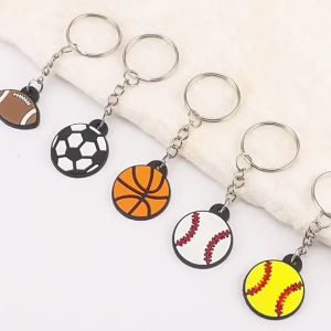 Creative Pendant PVC Keychain Football Basketball Backpack Pendant Gift Keychain Random Shipment