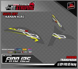 STRIPING FINO 125 STICKER MOTOR FINO 125 VARIASI LIST SEMIFULL BAHAN TRANSPARAN UV DESIGN RACING KEREN Kode LE204