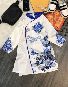 Áo Dài Gấm Bé Trai.CO SEZI LON 56KG