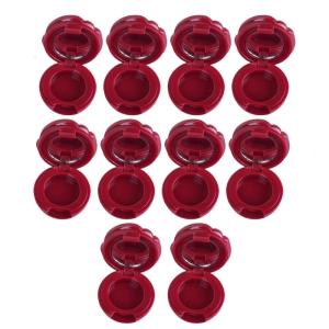 ขวดโหลบาล์มริมฝีปากรีฟิลลายดอกกุหลาบพร้อม Miroor กันรั่วซึม10ชิ้นภาชนะใส่เครื่องสำอางค์ชั้นเครื่องสำอางพลาสติกสำหรับเดินทาง