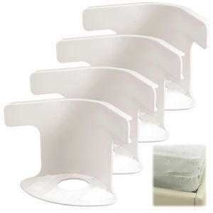 KEBETEME 4Pcs Bed Sheet Clipper Heavy Duty Non-slip Invisible Bed Sheet Holders Fit All Mattress Size Easy Installation Bed Sheet Fixed Clamp for Home Hotel