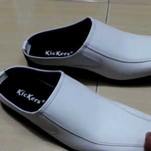 Sepatu selop putih / sepatu buatong terbaru sepatu habib bahar bagus