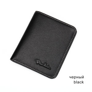 BISON DENIM Black Purse For Men Genuine Leather Mens Wallets Thin Male Wallet Card Holder Cowskin Soft Mini Purses N44292026