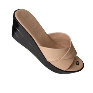 Dép Nữ Quai Ngang Đế Xuồng HA NAM Da Bò Thật Cao Cấp 7cmDNU2116