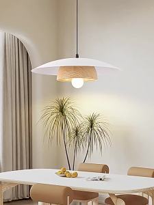 SXH  Restaurant Pendant Light New Chinese Style Bar Vintage Walnut Nordic Minimalist Zen New Model LED Small Chandelier