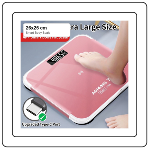 【JJ HOME】AOHANG 7 Smart Body Scale / USB Rechargeable / Type-C / LCD Digital Display