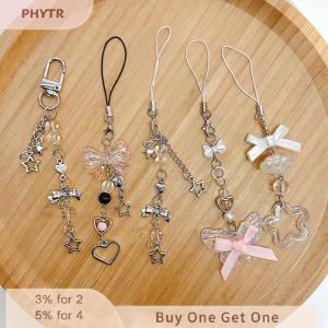 【จัดส่งภายใน 2-3 วัน】 1ชิ้นน่ารักลูกปัดผีเสื้อแฮนด์เมดพวงกุญแจสาวหวานสำหรับ ip 11กล้องน่ารัก Y2K ความรักห้าดาวชี้จี้เสน่ห์ของโทรศัพท์