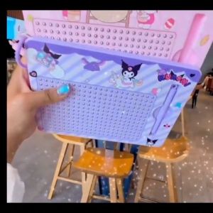 Magnetic Steel Ball Drawing Board Puzzle Fun Writing Pad Bag Pendant Cartoon Sketch Pad Doodle Board Keychain