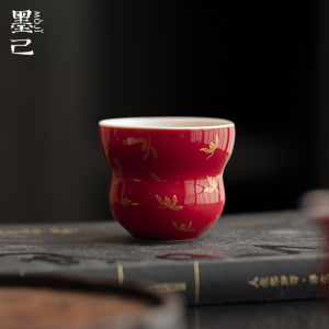 墨己郎红葫芦茶杯功夫茶具家用烫金喜庆国潮品茗杯陶瓷主人杯单杯