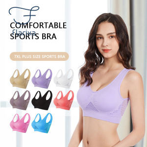 Flarixa Áo Ngực Thể Thao Ngoại Cỡ Đồ Lót Thoáng Khí Không Vành Áo Tập Thể Dục Liền Mảnh Áo Tập Thể Dục Mỏng Lưới Khoét Lỗ Trang Phục Tập Yoga
