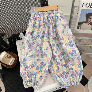 สาวฤดูร้อนสูทเสื้อยืดสาวน้อยใหม่ลูกไม้พิมพ์เสื้อยืดกันยุงกางเกงสองชิ้นเสื้อผ้าเด็ก