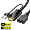 สายเคเบิ้ลอะแดปเตอร์แปลง Hdmi To Displayport 2160P 4K Male To Female พร้อม Usb. 