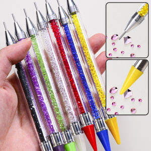 ZEEMIN Dual-Ended Rhinestone Picker Pen + Box Nail Art Dotting Point Drill Pen Crystal Handle Gem Jewelry Dot Painting Wax Pencil Tools
