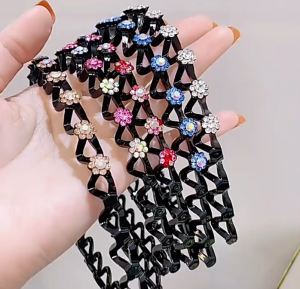 1pc Women Rhinestone Hair Hoop Headband Bangs Clip Flower Hair Accessories Headwear Wedding Bridal Hairbands Fashion Jewelry