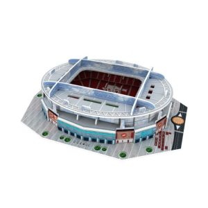 SKYJS ดีไอวาย สนามกีฬาฟุตบอลขนาดเล็ก กระดาษสำหรับตกแต่ง ชุดประกอบประกอบ ปริศนาสนามฟุตบอล3D งานทำมือ โมเดลโมเดลจำลอง ของขวัญวันเกิดของขวัญ