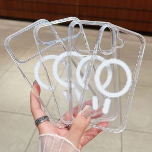 Original Clear Acrylic Phone Case For iPhone 17 Air 16 15 14 13 11 12 Pro Max Mini 8 7 Plus XS For Magsafe Wireless Charge Cover