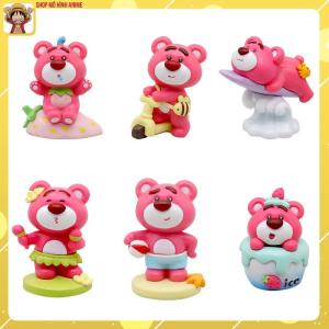 Mô Hình 6 Nhân Vật Gấu Dâu Lotso Đi Xe Đáng Yêu Cute Cao 8cm Thích Hợp Decor Trang Trí Phòng Ngủ Quà Tặng Sinh Nhật