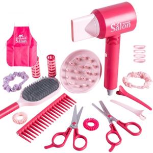 Sáng Tạo 36 cái/bộ làm đẹp tạo kiểu tóc như tiệm làm tóc Bộ đồ chơi cho cô bé với tạp dề kẹp tóc đồ chơi đồ hàng tương tác